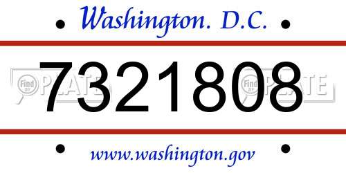 7321808 District Of Columbia License Plate