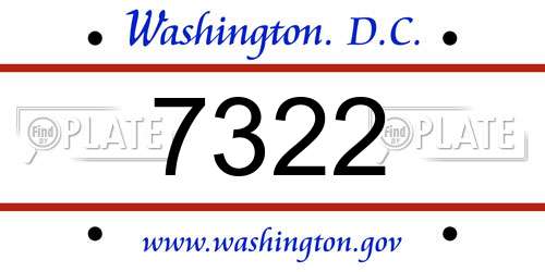 7322 District Of Columbia License Plate
