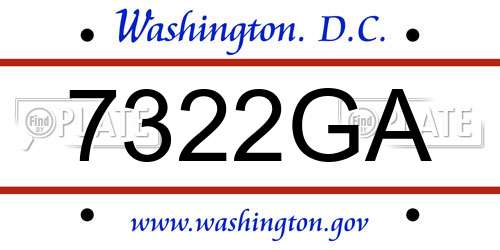 7322GA District Of Columbia License Plate