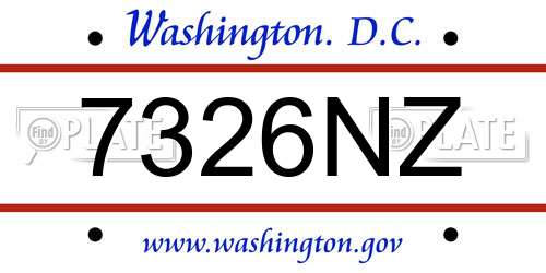 7326NZ District Of Columbia License Plate