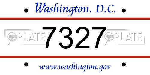 7327 District Of Columbia License Plate