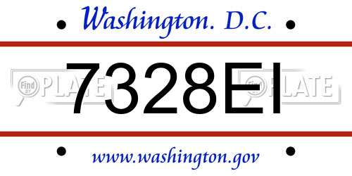 7328EI District Of Columbia License Plate