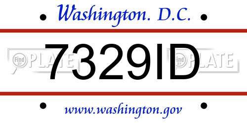 7329ID District Of Columbia License Plate