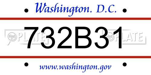 732B31 District Of Columbia License Plate