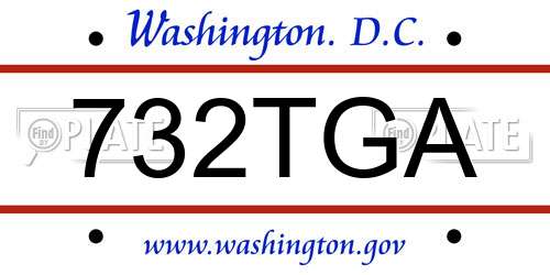 732TGA District Of Columbia License Plate