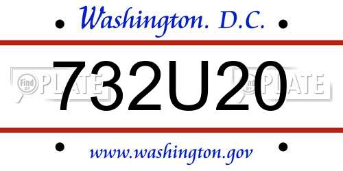 732U20 District Of Columbia License Plate