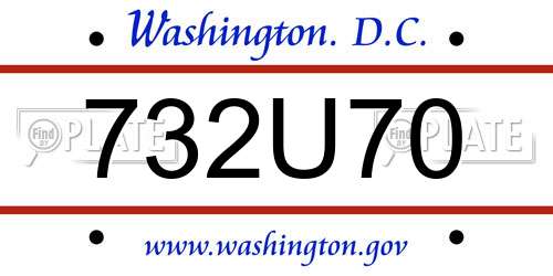 732U70 District Of Columbia License Plate