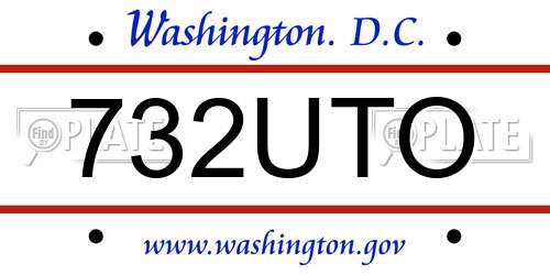 732UTO District Of Columbia License Plate