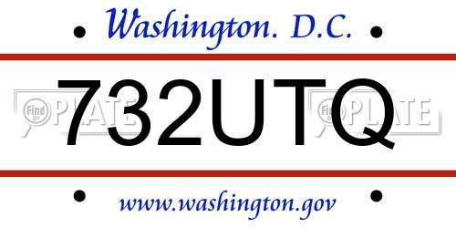 732UTQ District Of Columbia License Plate