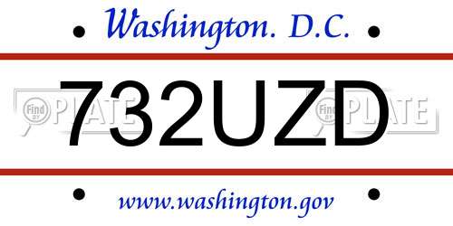 732UZD District Of Columbia License Plate