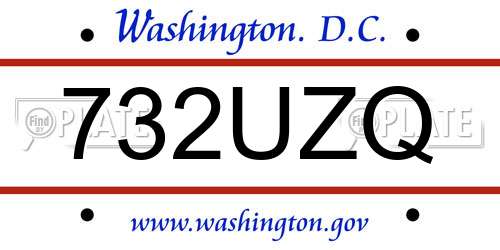 732UZQ District Of Columbia License Plate