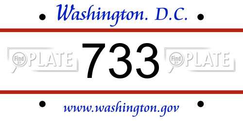 733 District Of Columbia License Plate