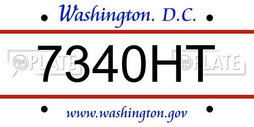 7340HT District Of Columbia License Plate