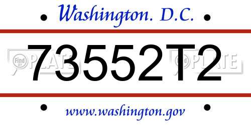 73552T2 District Of Columbia License Plate