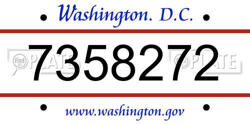 7358272 District Of Columbia License Plate