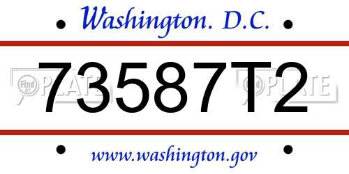 73587T2 District Of Columbia License Plate
