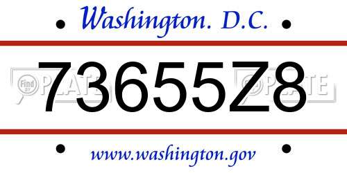 73655Z8 District Of Columbia License Plate