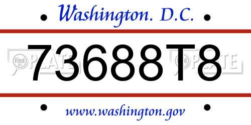 73688T8 District Of Columbia License Plate