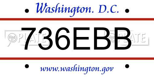 736EBB District Of Columbia License Plate