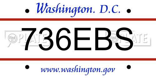 736EBS District Of Columbia License Plate