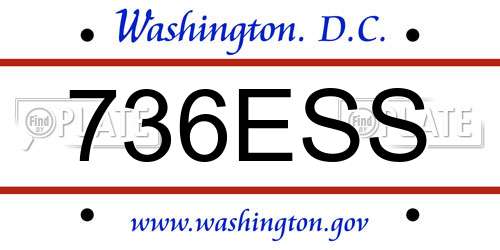 736ESS District Of Columbia License Plate