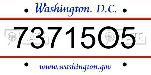 73715O5 District Of Columbia License Plate