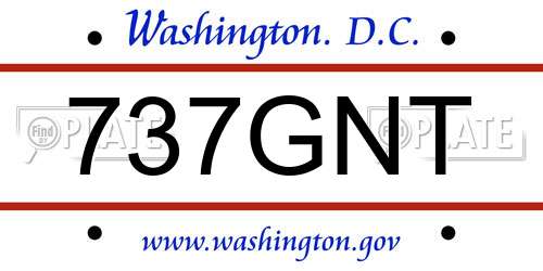 737GNT District Of Columbia License Plate