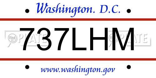 737LHM District Of Columbia License Plate