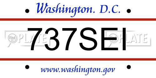 737SEI District Of Columbia License Plate