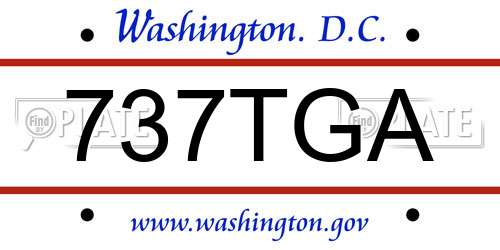 737TGA District Of Columbia License Plate