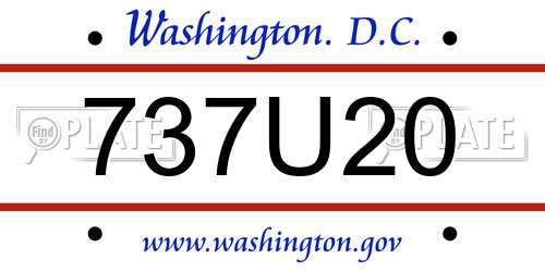 737U20 District Of Columbia License Plate
