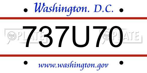 737U70 District Of Columbia License Plate