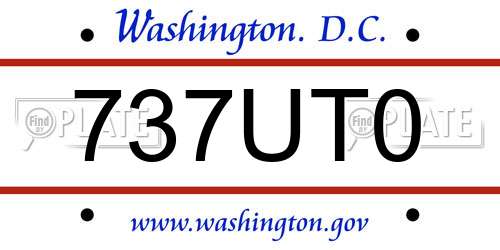 737UT0 District Of Columbia License Plate