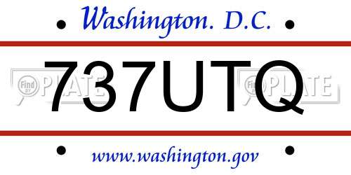 737UTQ District Of Columbia License Plate