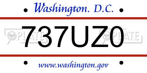 737UZ0 District Of Columbia License Plate