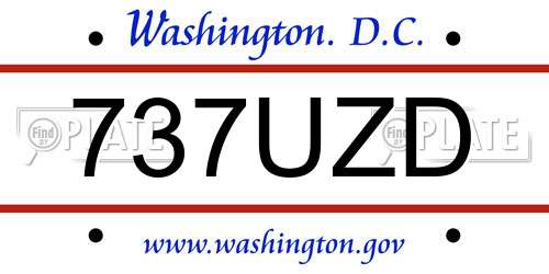 737UZD District Of Columbia License Plate