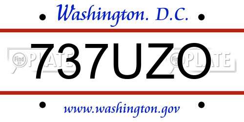 737UZO District Of Columbia License Plate