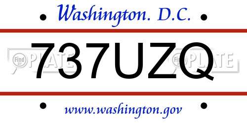 737UZQ District Of Columbia License Plate