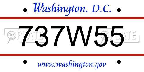 737W55 District Of Columbia License Plate
