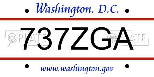 737ZGA District Of Columbia License Plate