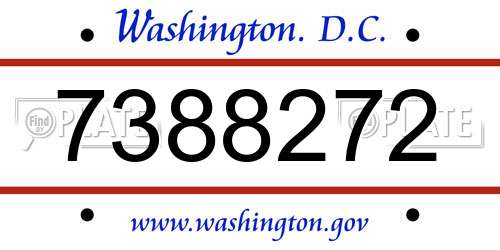 7388272 District Of Columbia License Plate