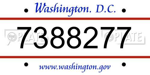 7388277 District Of Columbia License Plate