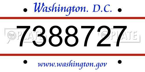 7388727 District Of Columbia License Plate