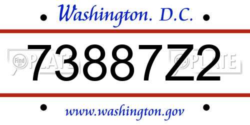 73887Z2 District Of Columbia License Plate