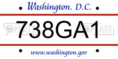 738GA1 District Of Columbia License Plate