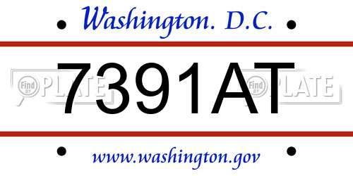 7391AT District Of Columbia License Plate