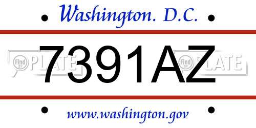 7391AZ District Of Columbia License Plate