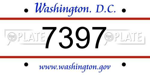 7397 District Of Columbia License Plate