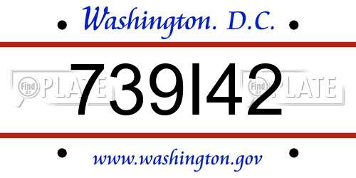 739I42 District Of Columbia License Plate