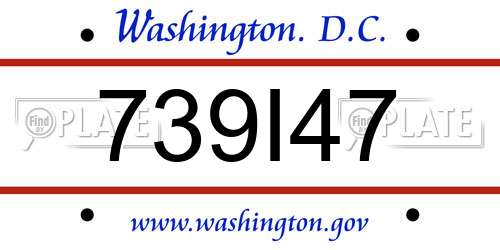 739I47 District Of Columbia License Plate